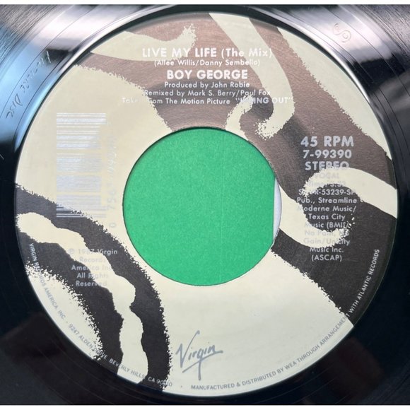 Boy George Live My Life (Soul Remix) / Live My Life (The Mix) 45 Pop 1987 Virgin - Picture 2 of 4